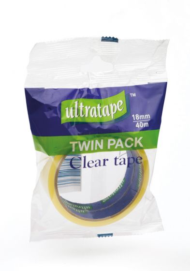 Ultratape Clear Tape (18mm x 40m) - 2pcs