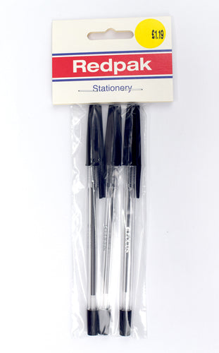 Stick Pens (Black) UK Wholesale Everyday Essential Products for Newsagents, Market Traders and Other Retailers