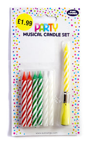 Musical Birthday Candles in Assorted Colours UK Wholesale