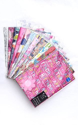 Gift Wrap in Assorted Designs UK Wholesale Birthday Party Products
