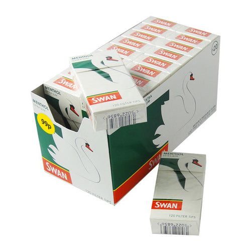 Swan Extra Slim Menthol Filter Tips in Display Box UK Wholesale Smoking Accessories