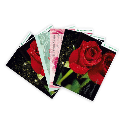 Pack of 12 Anniversary Cards in Assorted Designs UK Wholesale Greetings Cards
