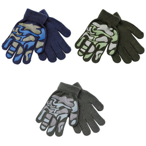 Boys Thermal Magic Camouflage Gripper Gloves (One Size) - Assorted Colours