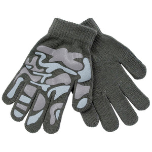 Boys Thermal Magic Camouflage Gripper Gloves (One Size) - Assorted Colours