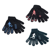Load image into Gallery viewer, Boys Thermal Magic Gloves w/Football Design (One Size) - Assorted Colours/Designs
