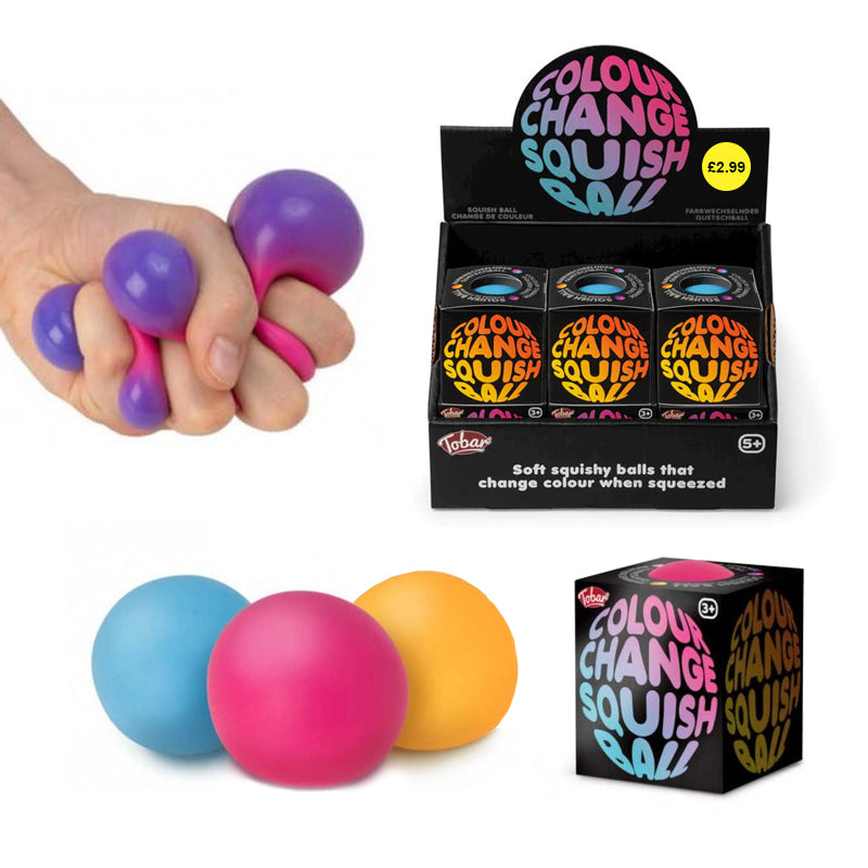 Colour Change Squish Balls in Display Box - Assorted Colours
