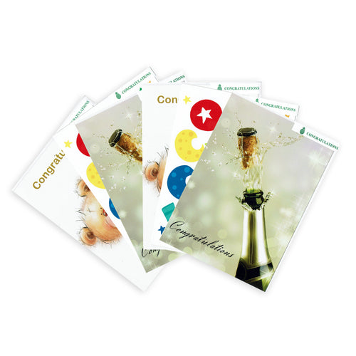 Pack of 12 Congratulations Cards in Assorted Designs UK Wholesale Greetings Cards