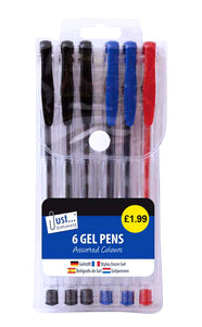 Gel Pens - Assorted Colours - 6pcs
