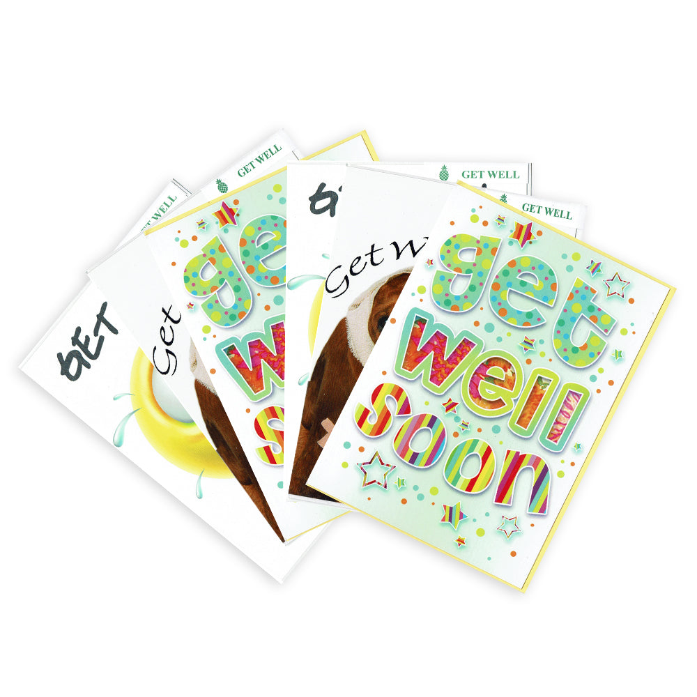 Pack of 12 Get Well Cards in Assorted Designs UK Wholesale Greetings Cards