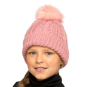 Girls Chunky Knit Bobble Hat - Assorted Colours/Sizes