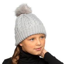 Load image into Gallery viewer, Girls Chunky Knit Bobble Hat - Assorted Colours/Sizes
