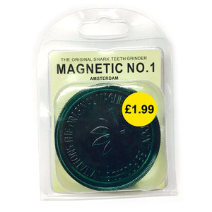Black Magnetic No.1 Shark Teeth Grinders by Grass Leaf UK Wholesale Smoking Accessories