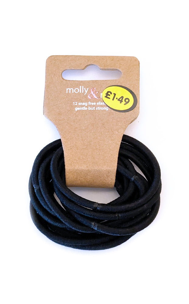 Hair Ties Black 12pcs