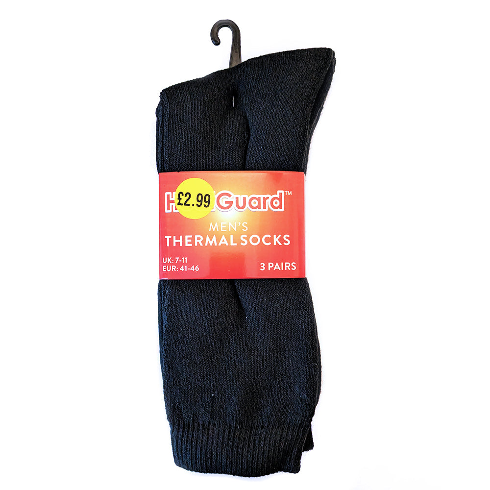Mens Thermal Socks - Black - 3prs