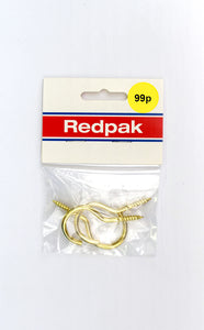 Hooks (38mm) - Brass - 3pcs
