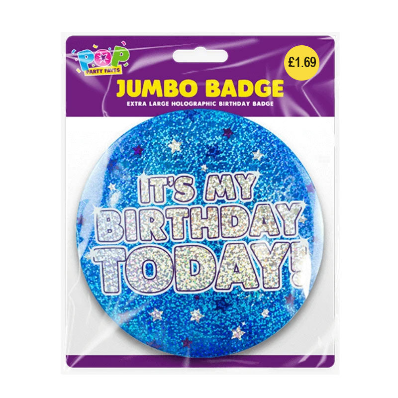 Jumbo Birthday Badge - Assorted Colours