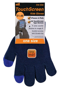 Kids Phone Touch Screen Stretch Gloves (One Size) - Assorted Colours