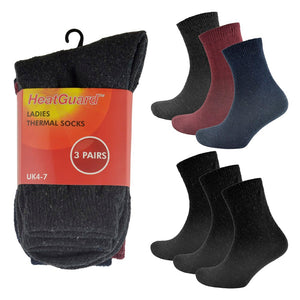 Ladies Heatguard Thermal Socks - Assorted Colours - 3prs