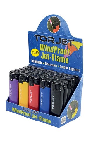Torjet Windproof Jet-Flame Lighters in Display Box UK Wholesale Smoking Accessories