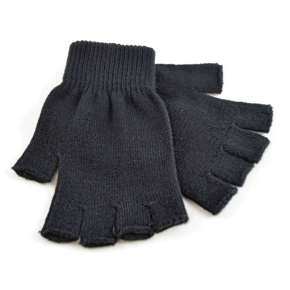 Mens Thermal Fingerless Magic Gloves (One Size) - Black