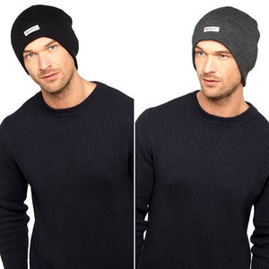 Mens Thinsulate Beanie Hats (w/o Turnup) (One Size) - Assorted Colours