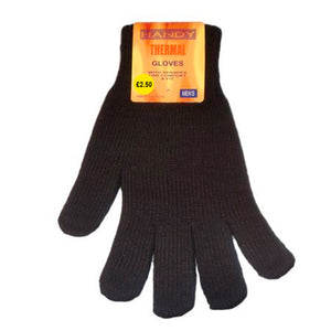Mens Thermal Stretch Gloves with Spandex (One Size) - Black