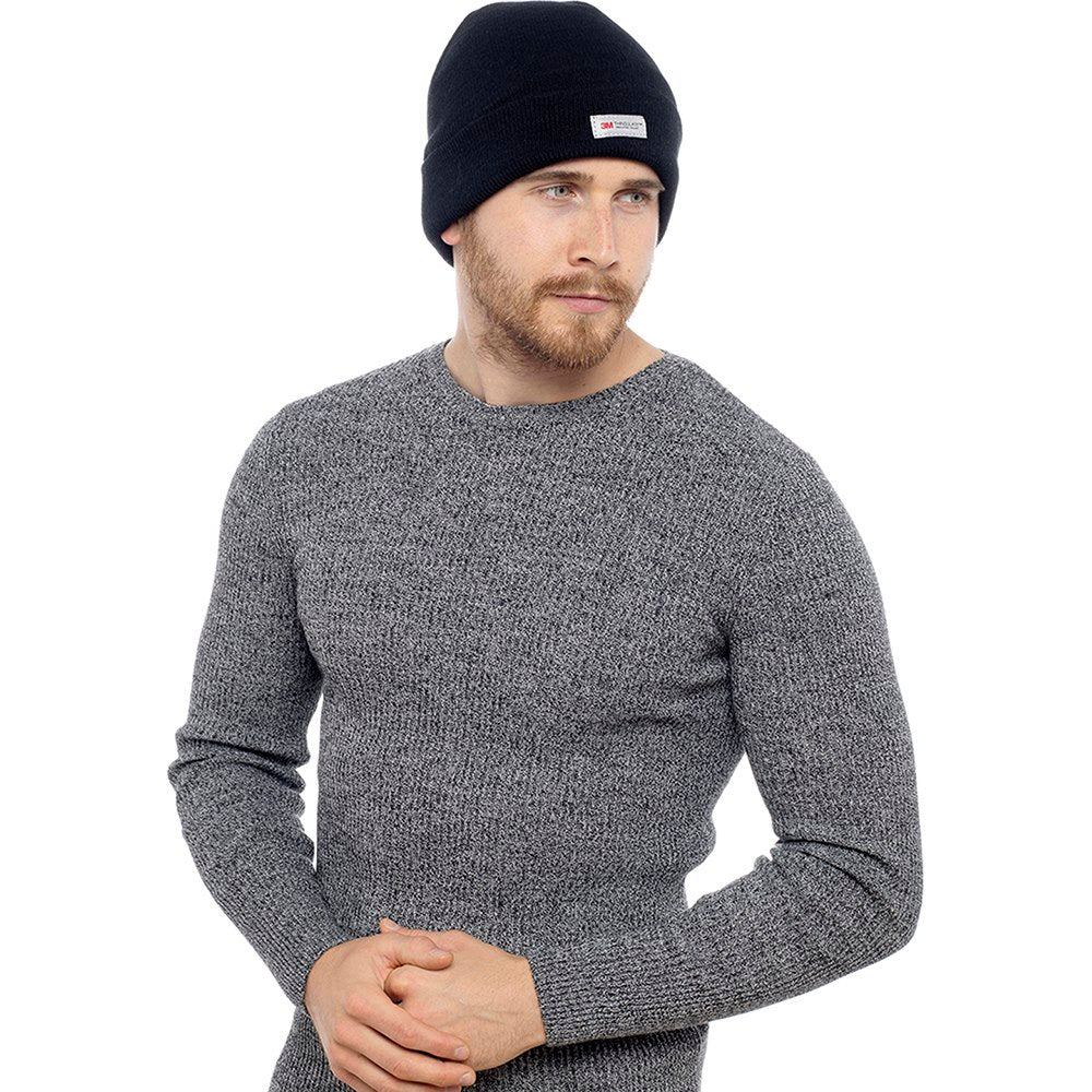 Mens Thinsulate Acrylic Hats (One Size) - Black