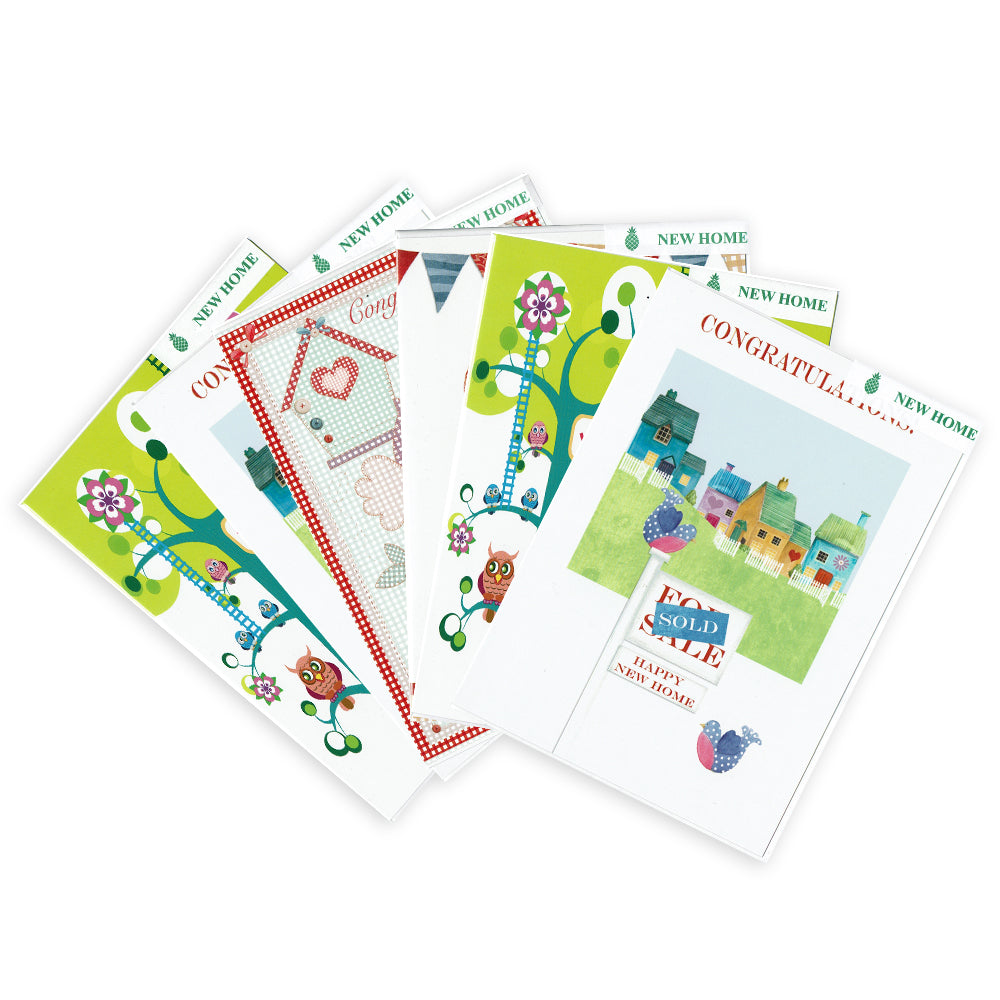 Pack of 12 New Home Cards in Assorted Designs UK Wholesale Greetings Cards