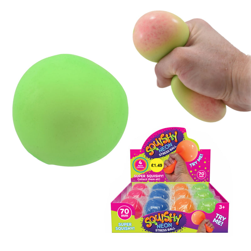 Squishy Neon Stress Balls in Display Box - Assorted Colours