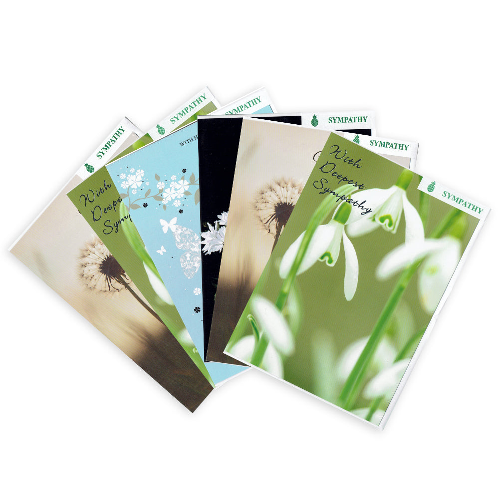 Pack of 12 Sympathy Cards in Assorted Designs UK Wholesale Greetings Cards