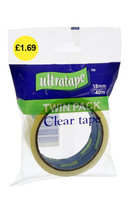 Ultratape Clear Tape (18mm x 40m) - 2pcs