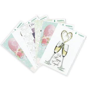 Pack of 12 Wedding/Engagement Cards in Assorted Designs UK Wholesale Greetings Cards