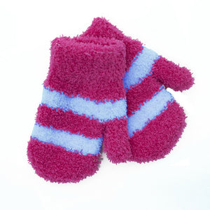 Babies Soft Touch Striped Magic Mittens (One Size) - Assorted Colours